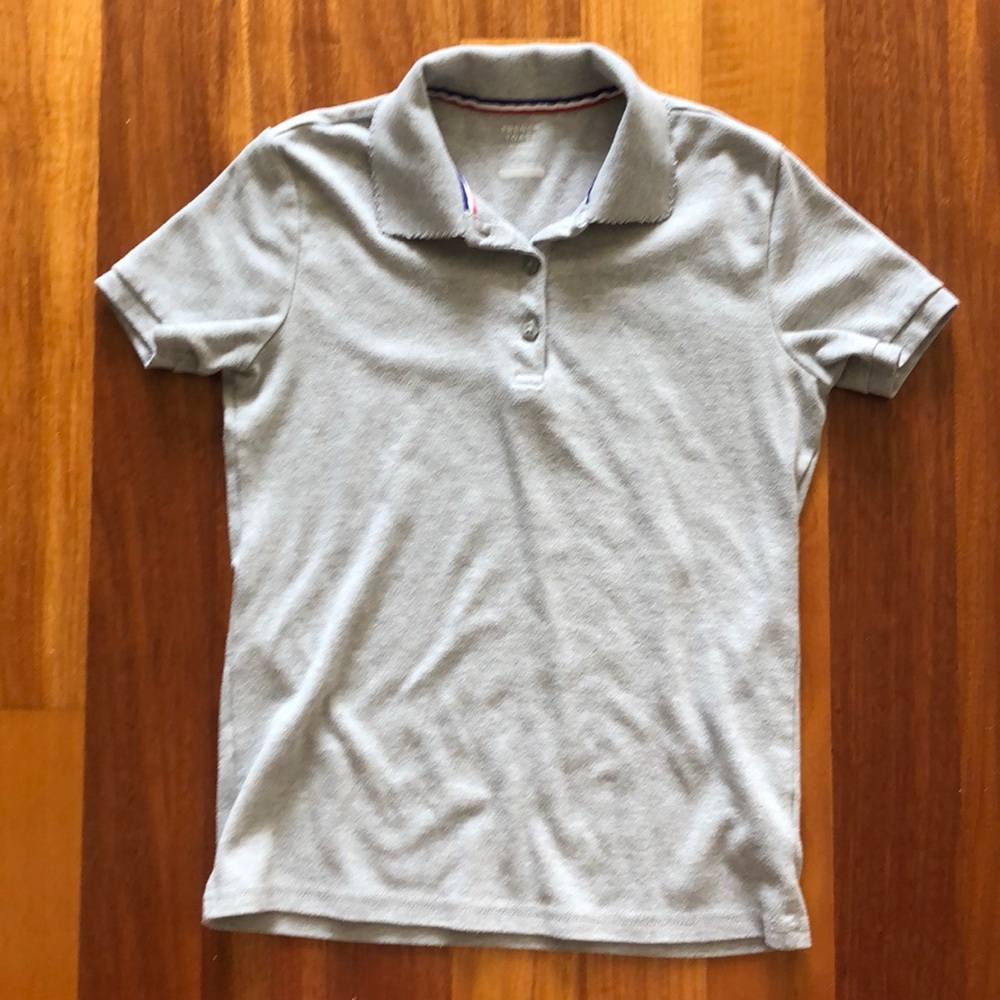 Set of 6 grey French Toast School Uniform Cotton Knit Polos size 14/16 Big Girl